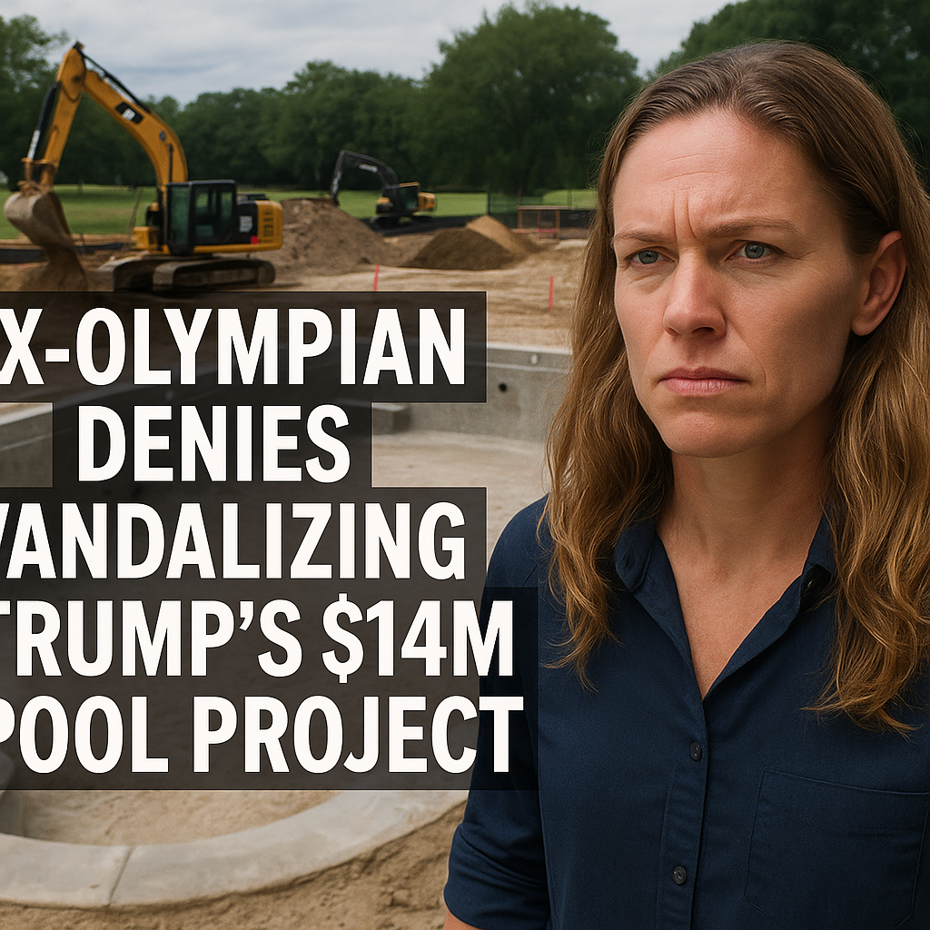 Illustration of Ex-Olympian Denies Vandalizing Trump's $14M Pool Project