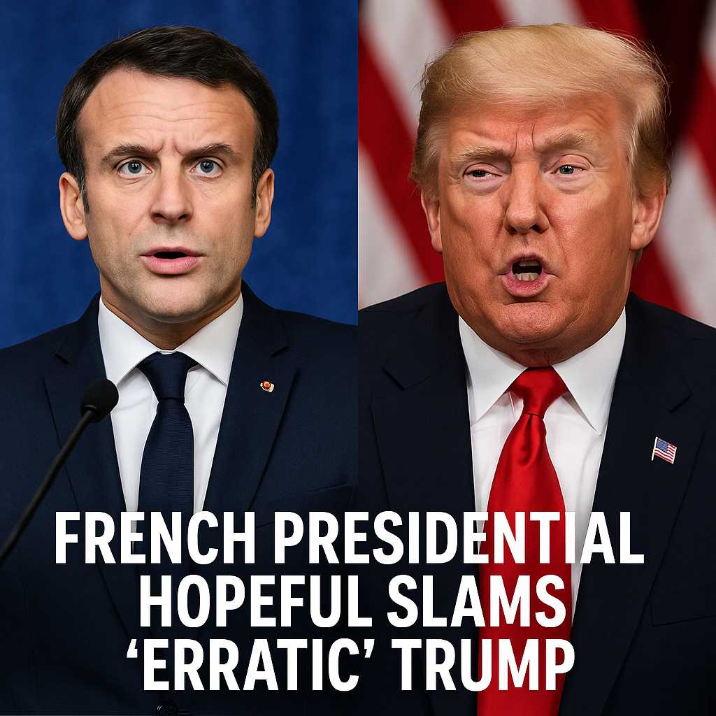 Illustration of French Presidential Hopeful Slams 'Erratic' Trump