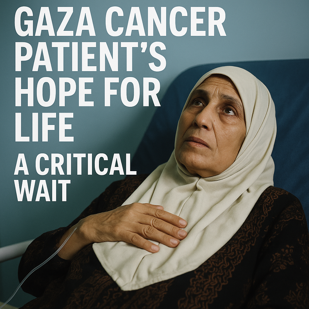 Illustration of Gaza Cancer Patient's Hope for Life: A Critical Wait