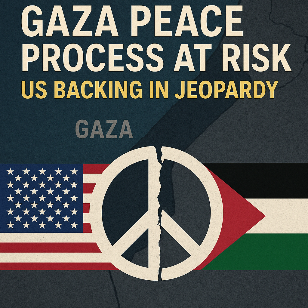 Illustration of Gaza Peace Process at Risk: US Backing in Jeopardy