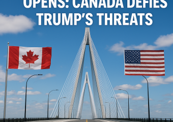 Illustration of Gordie Howe Bridge Opens: Canada Defies Trump's Threats