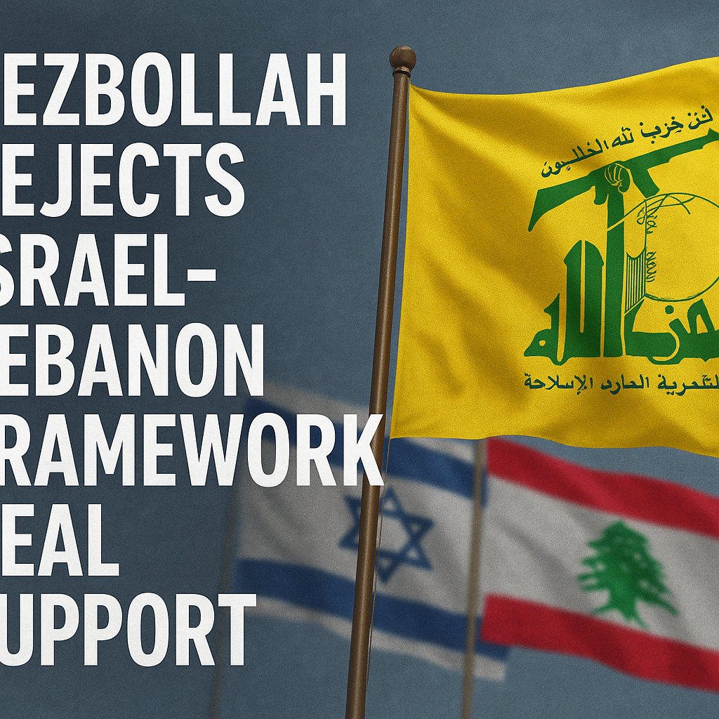 Illustration of Hezbollah Rejects Israel-Lebanon Framework Deal Support