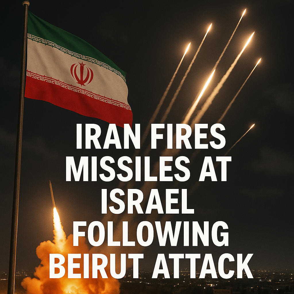 Illustration of Iran Fires Missiles at Israel Following Beirut Attack