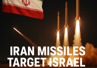 Illustration of Iran Missiles Target Israel After Beirut Attack Escalation