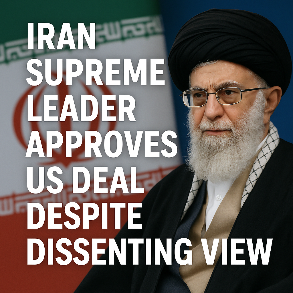 Illustration of Iran Supreme Leader Approves US Deal Despite Dissenting View