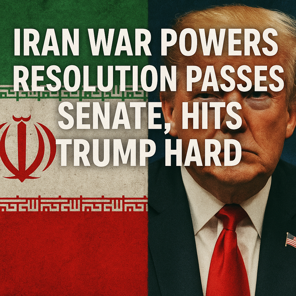 Illustration of Iran War Powers Resolution Passes Senate, Hits Trump Hard