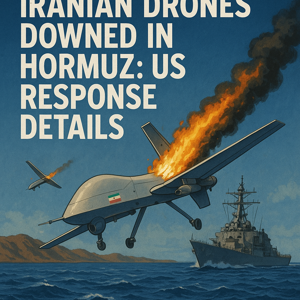 Illustration of Iranian Drones Downed in Hormuz: US Response Details