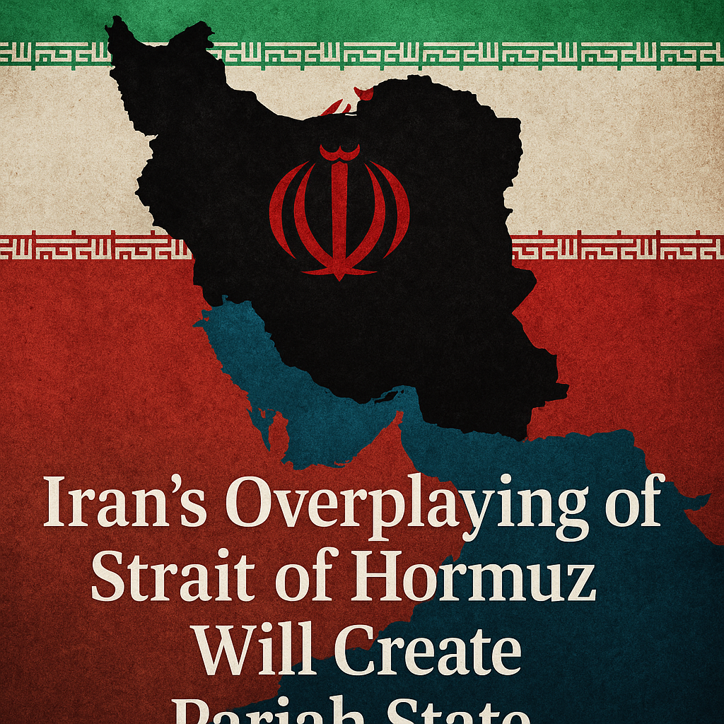 Illustration of Iran's Overplaying of Strait of Hormuz Will Create Pariah State
