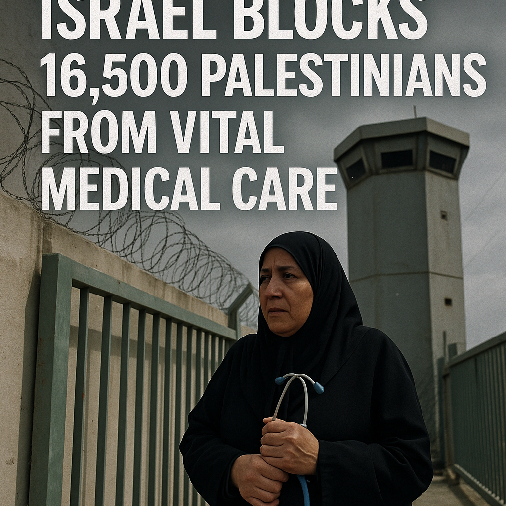Illustration of Israel Blocks 16,500 Palestinians from Vital Medical Care