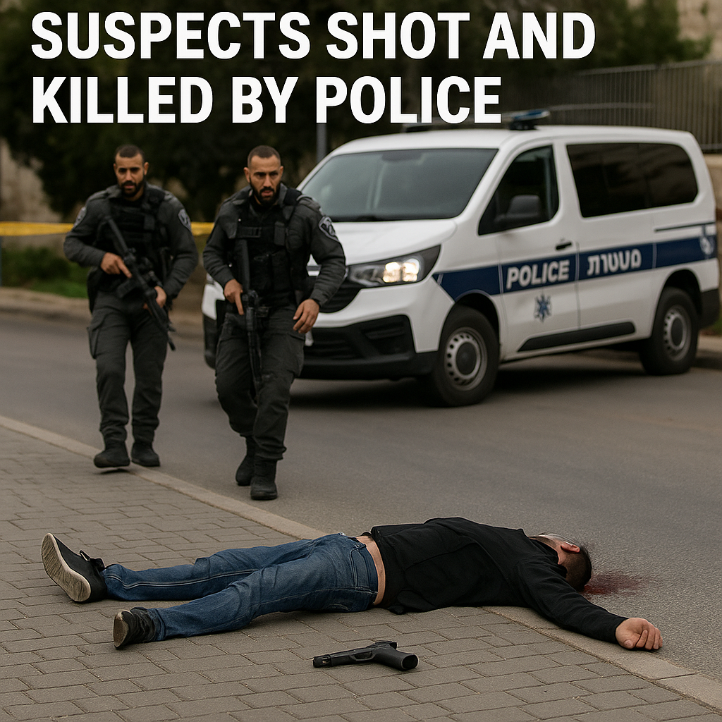 Illustration of Israel Gun Attack: Suspects Shot and Killed by Police