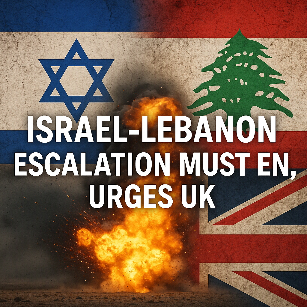Illustration of Israel Lebanon Escalation Must End, Urges UK