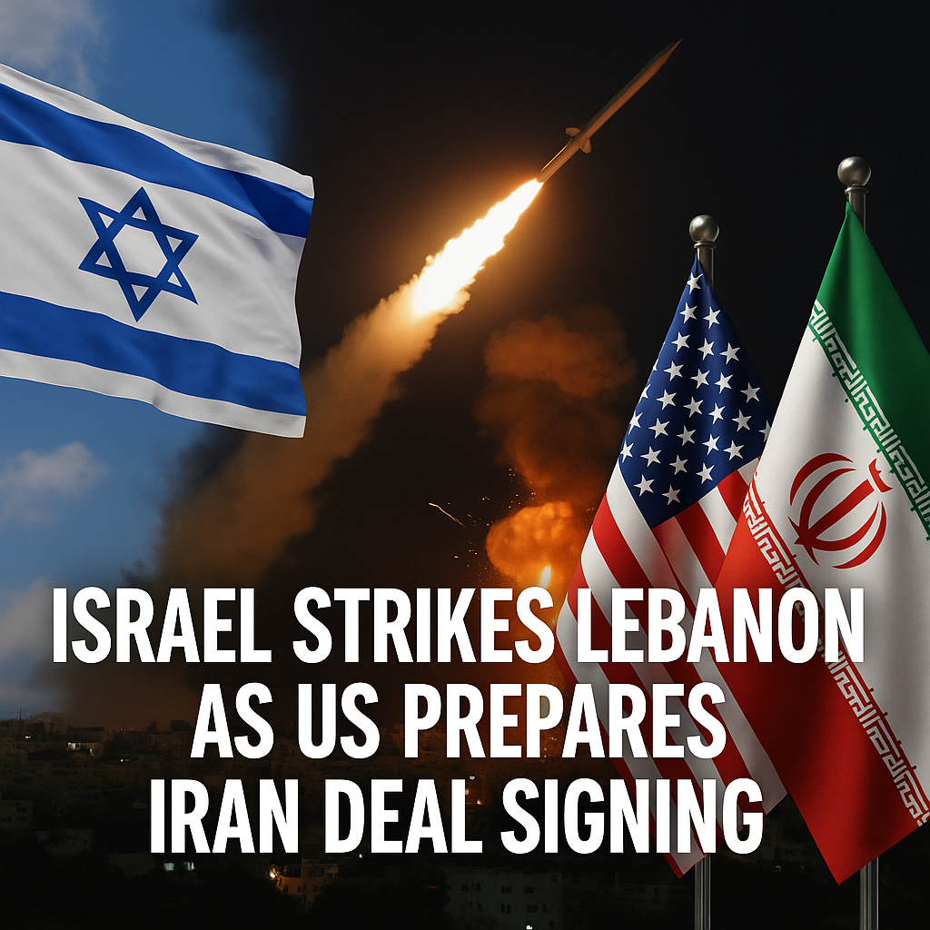 Illustration of Israel Strikes Lebanon as US Prepares Iran Deal Signing