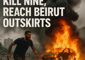 Illustration of Israeli Attacks Kill Nine, Reach Beirut Outskirts