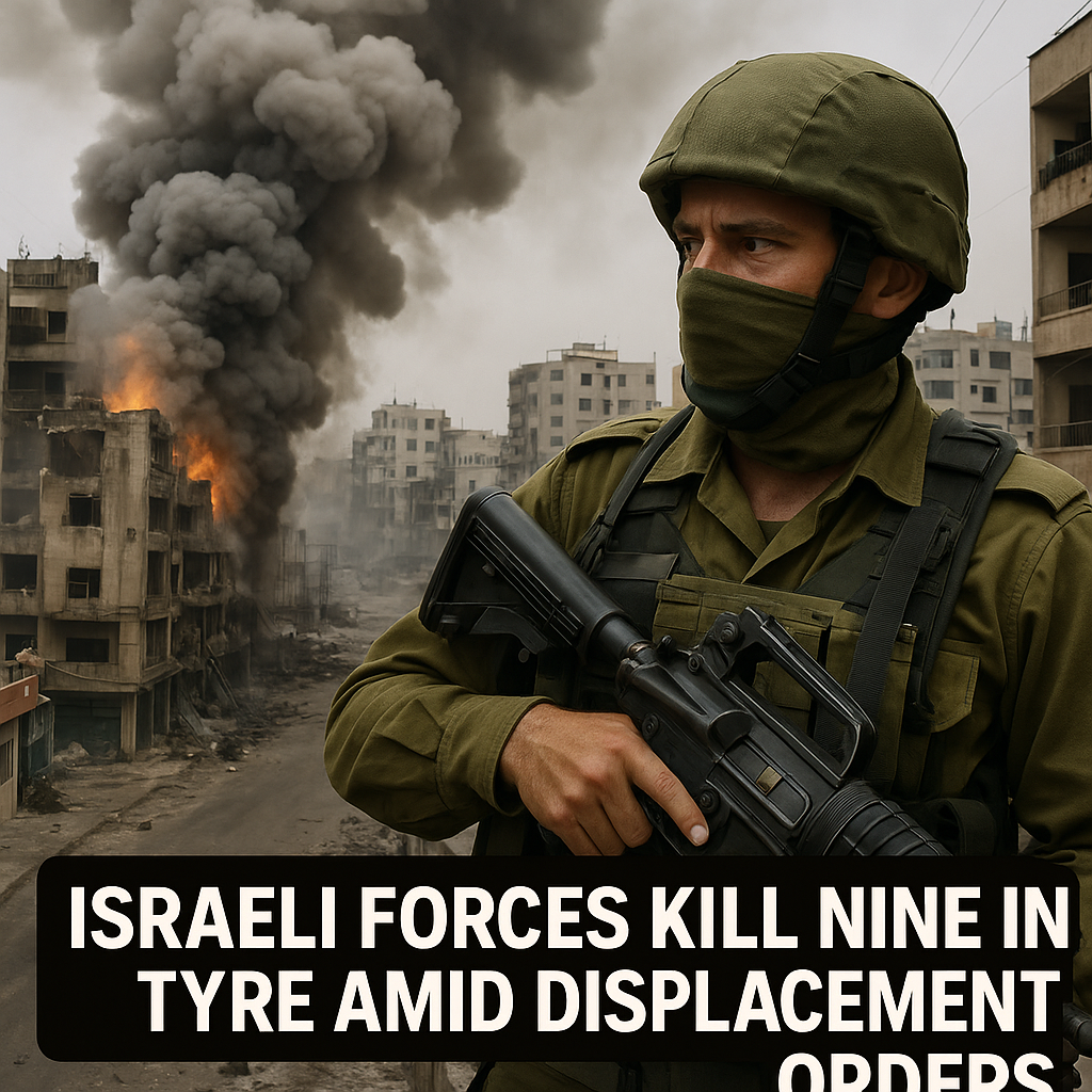 Illustration of Israeli Forces Kill Nine in Tyre Amid Displacement Orders
