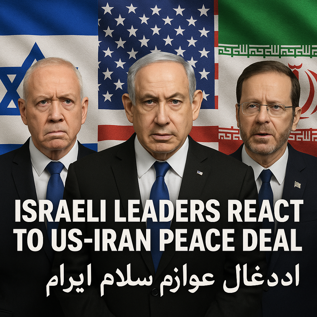 Illustration of Israeli Leaders React to US-Iran Peace Deal اذel