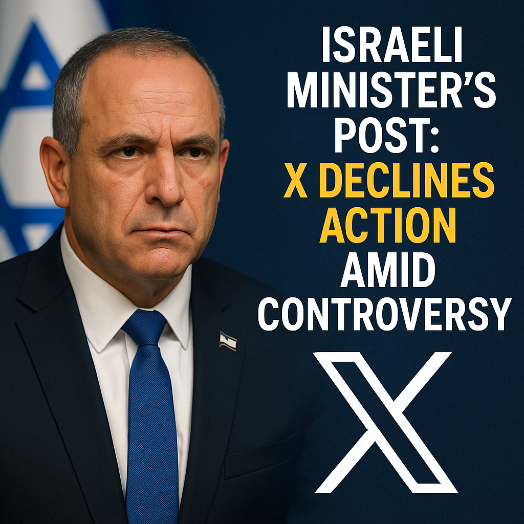 Illustration of Israeli Minister's Post: X Declines Action Amid Controversy