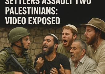 Illustration of Israeli Soldier and Settlers Assault Two Palestinians: Video Exposed