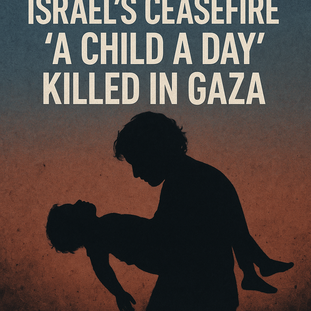 Illustration of Israel's Ceasefire: ‘A Child a Day’ Killed in Gaza