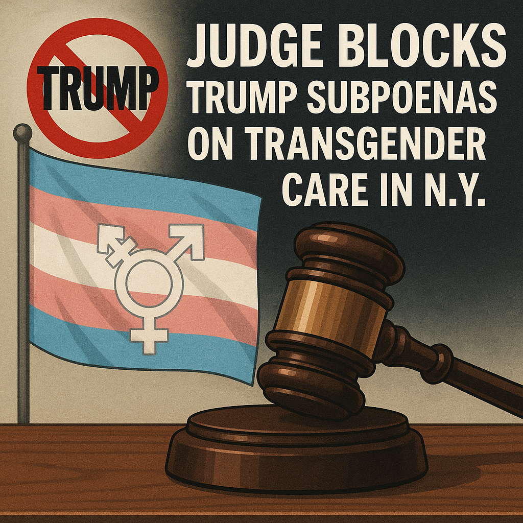 Illustration of Judge Blocks Trump Subpoenas on Transgender Care in NY