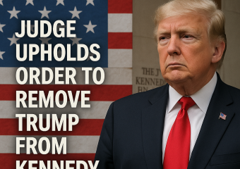 Illustration of Judge Upholds Order to Remove Trump from Kennedy Center