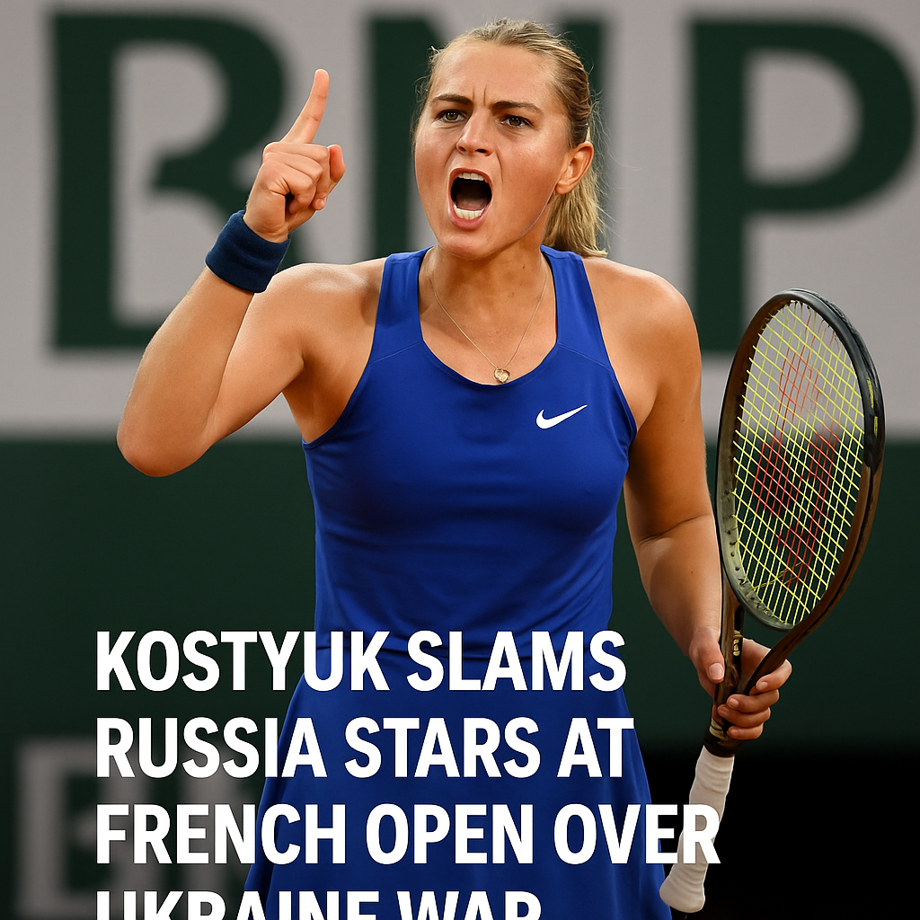Illustration of Kostyuk Slams Russia Stars at French Open Over Ukraine War