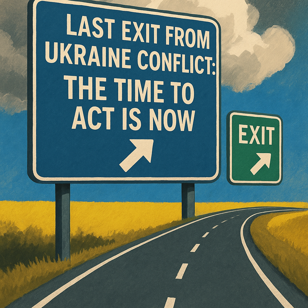Illustration of Last Exit from Ukraine Conflict: The Time to Act Is Now