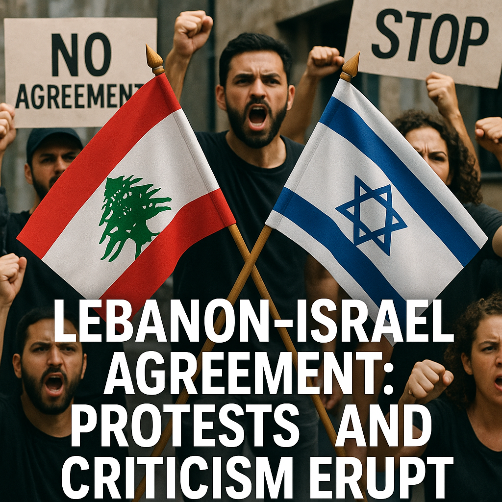 Illustration of Lebanon-Israel Agreement: Protests and Criticism Erupt