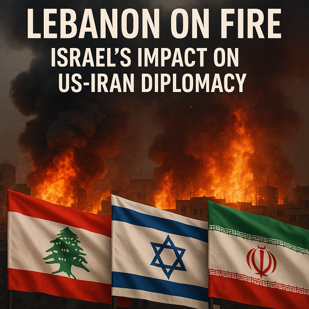 Illustration of Lebanon on Fire: Israel's Impact on US-Iran Diplomacy