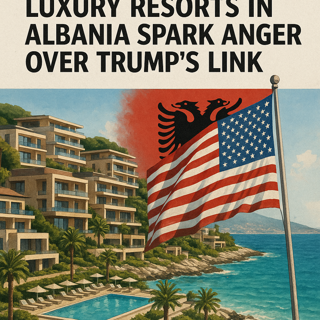Illustration of Luxury Resorts in Albania Spark Anger Over Trump's Link