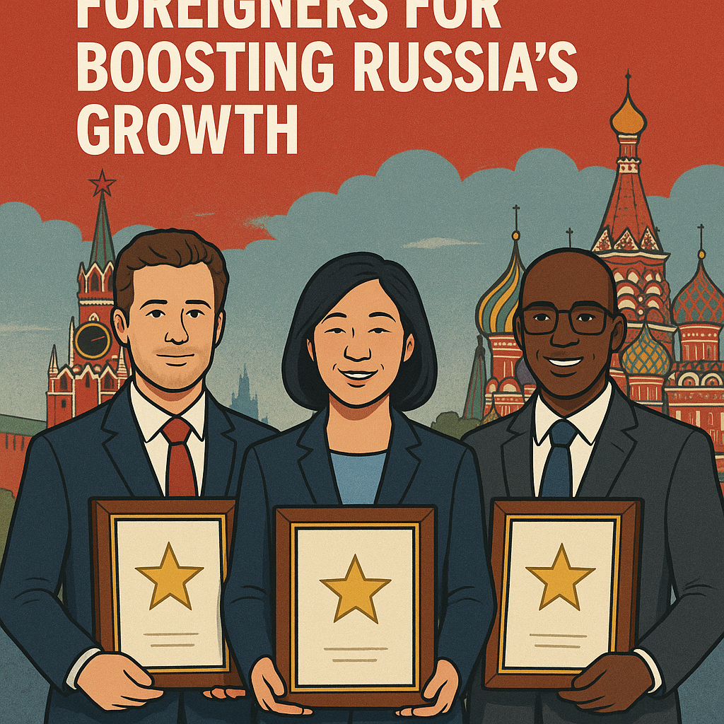 Illustration of Moscow Honors Foreigners for Boosting Russia’s Growth