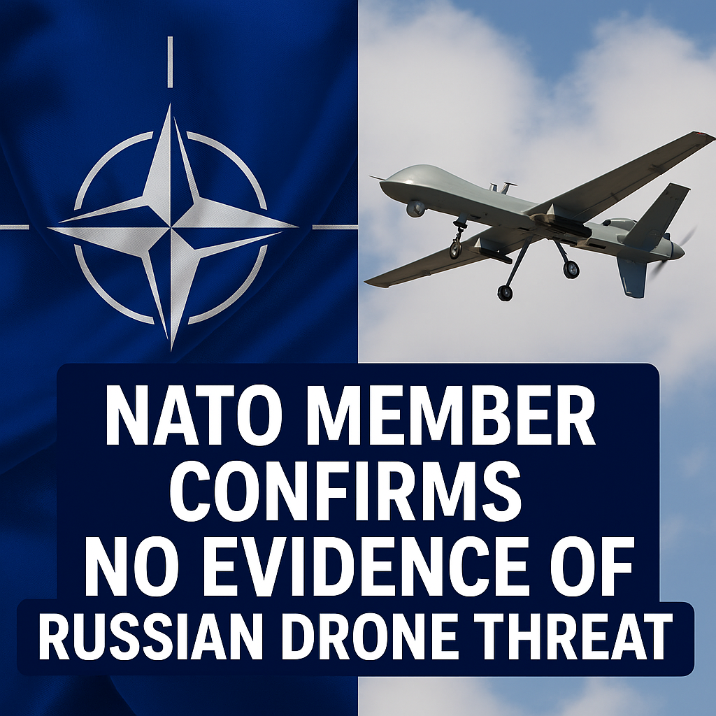 Illustration of NATO Member Confirms No Evidence of Russian Drone Threat