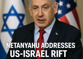 Illustration of Netanyahu Addresses US-Israel Rift Amid Trump's Criticism