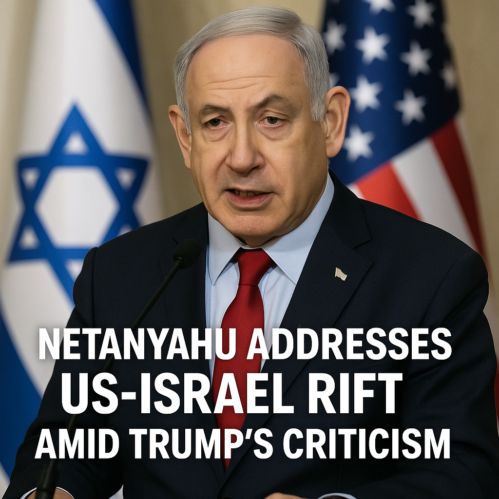 Illustration of Netanyahu Addresses US-Israel Rift Amid Trump's Criticism