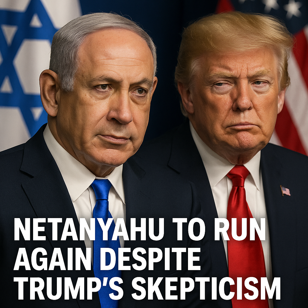 Illustration of Netanyahu to Run Again Despite Trump's Skepticism