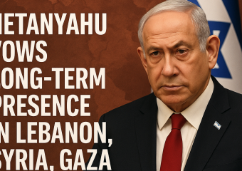 Illustration of Netanyahu Vows Long-Term Presence in Lebanon, Syria, Gaza