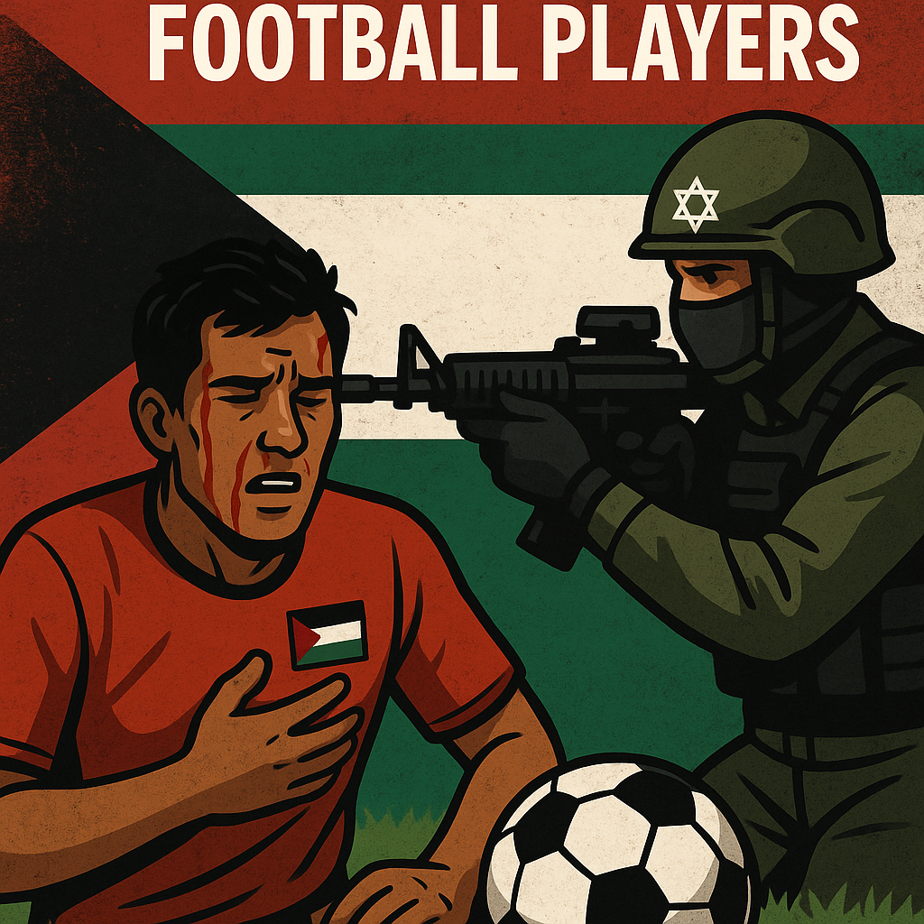 Illustration of Palestine Accuses Israel of Targeting Football Players
