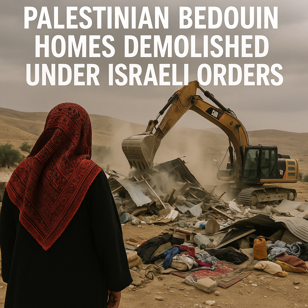 Illustration of Palestinian Bedouin Homes Demolished Under Israeli Orders