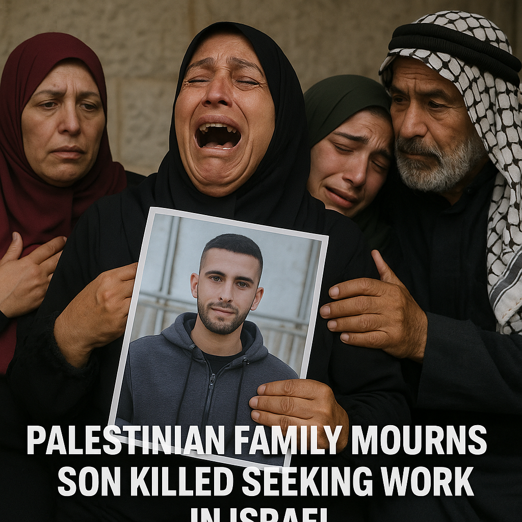 Illustration of Palestinian Family Mourns Son Killed Seeking Work in Israel
