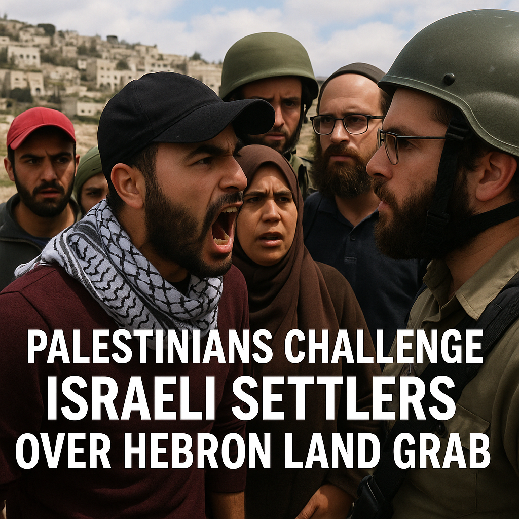 Illustration of Palestinians Challenge Israeli Settlers Over Hebron Land Grab