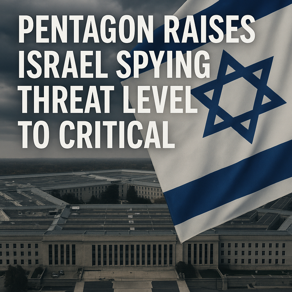 Illustration of Pentagon Raises Israel Spying Threat Level to Critical