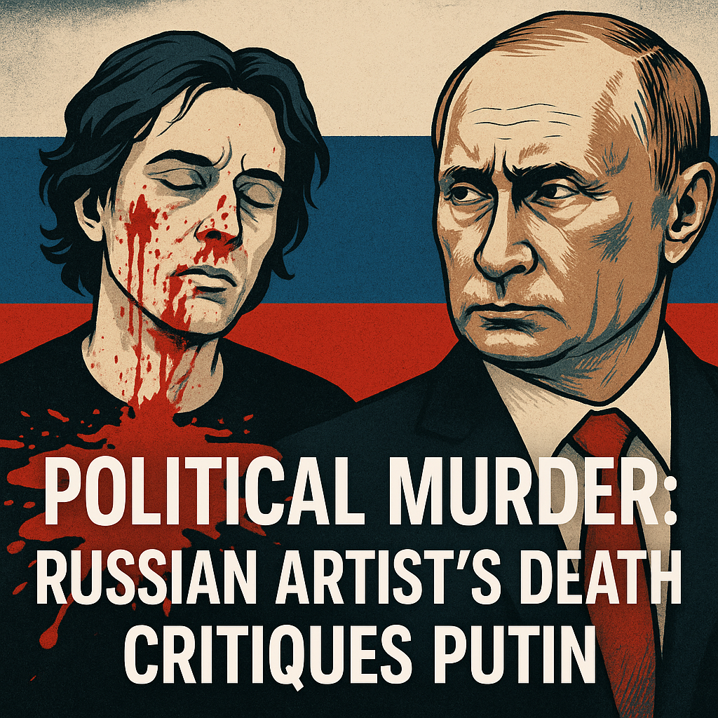 Illustration of Political Murder: Russian Artist's Death Critiques Putin