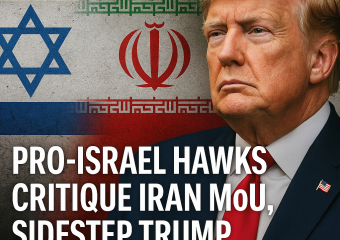 Illustration of Pro-Israel Hawks Critique Iran MoU, Sidestep Trump Clash