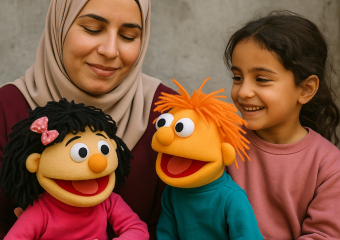 Illustration of Puppets Helping Women and Children in Gaza Overcome Trauma