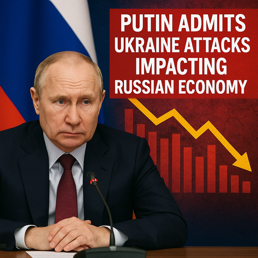 Illustration of Putin Admits Ukraine Attacks Impacting Russian Economy