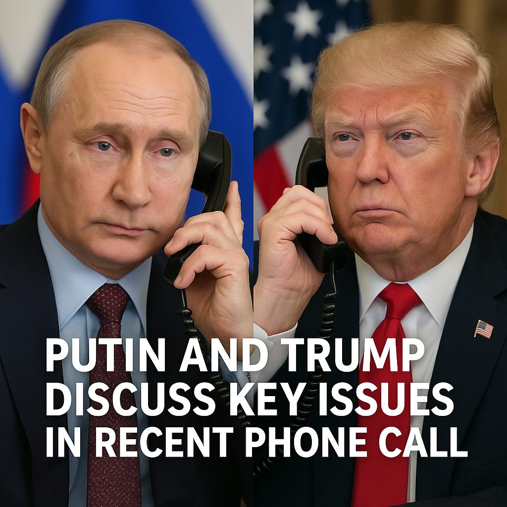 Illustration of Putin and Trump Discuss Key Issues in Recent Phone Call