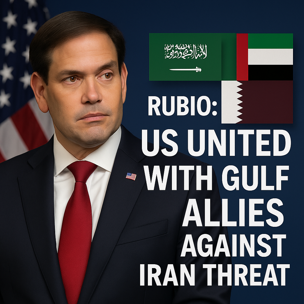 Illustration of Rubio: US United with Gulf Allies Against Iran Threat