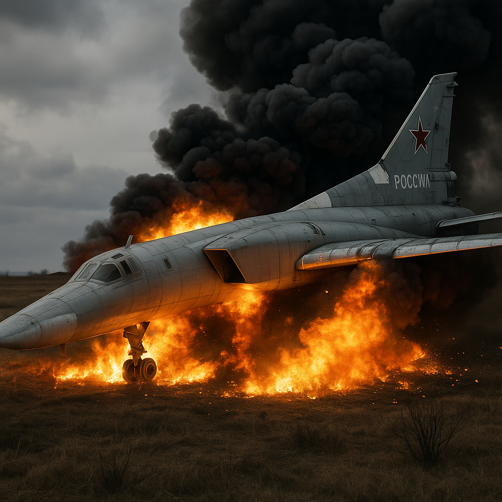 Illustration of Russian Bomber Crashes in Siberia During Training Exercise
