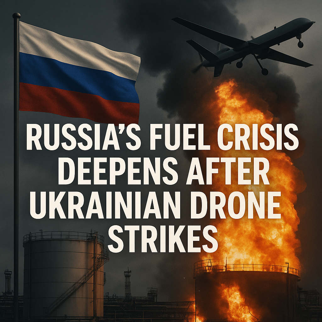 Illustration of Russia's Fuel Crisis Deepens After Ukrainian Drone Strikes