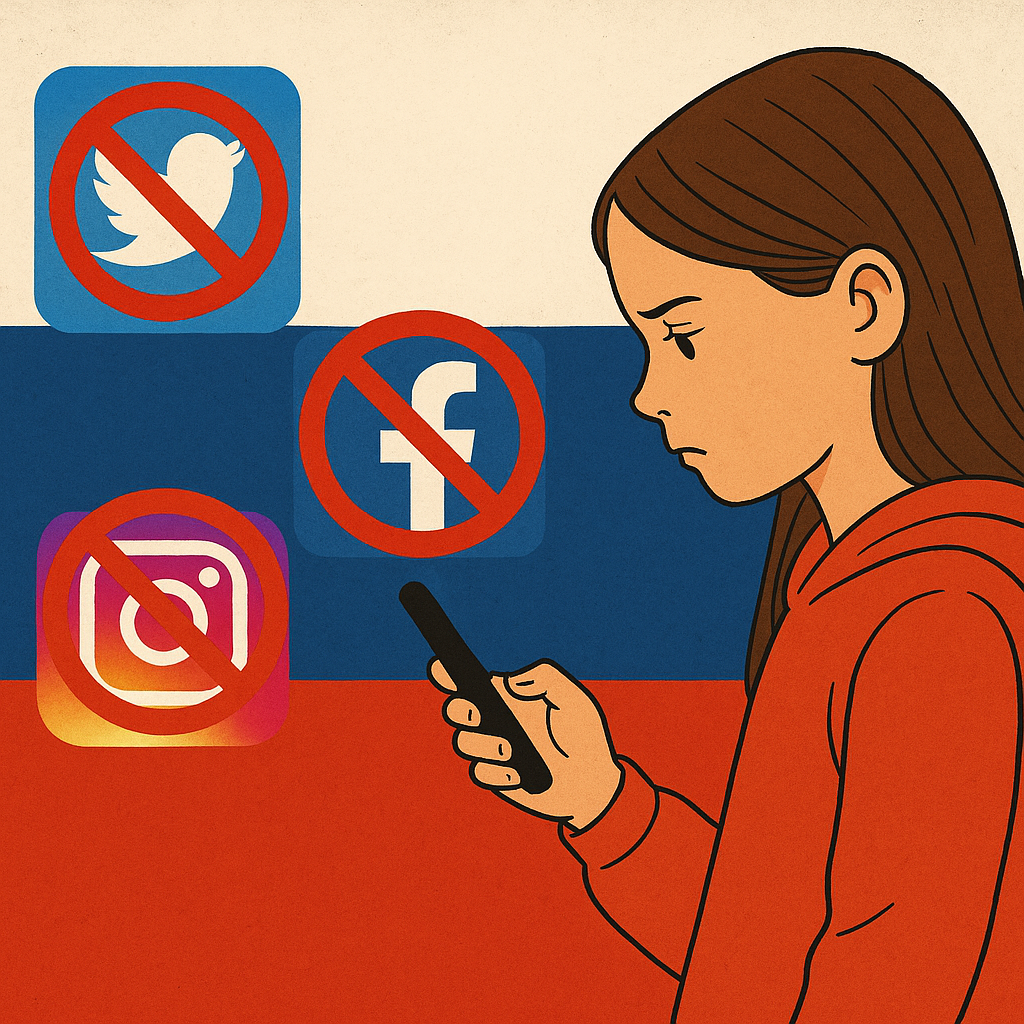 Illustration of Social Media Bans Won’t Protect Your Child in Russia
