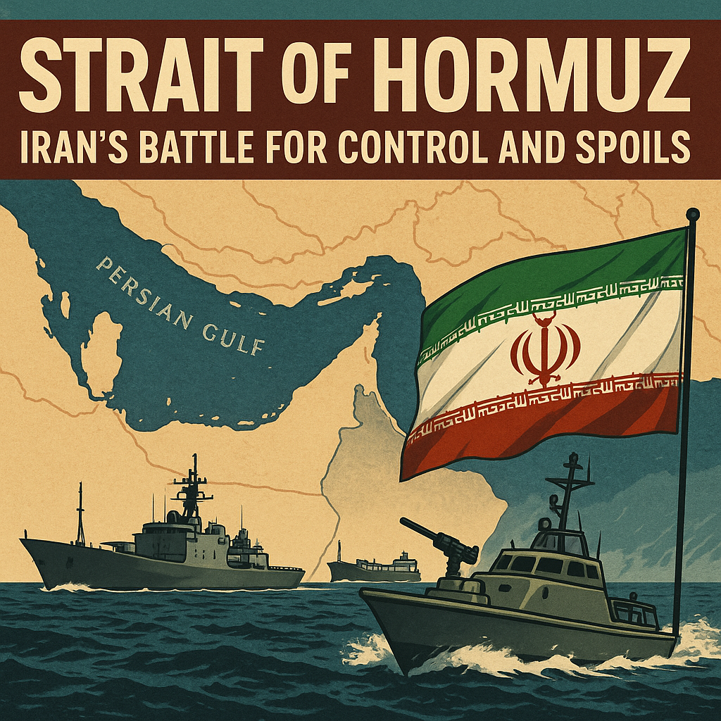 Illustration of Strait of Hormuz: Iran's Battle for Control and Spoils